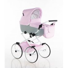 Wózek lalkowy - Princess Różowo-Szary 